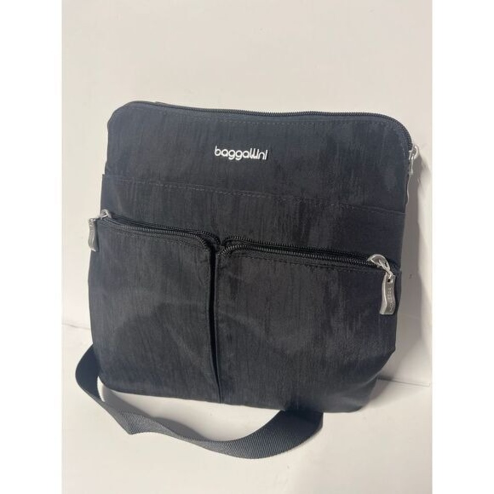 Baggallini Black‎ Horizon Crossbody Bag Medium 10 X 9 Nylon New W/Tags